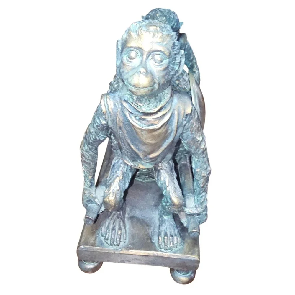 Working Monkey Mantel Clock – Vintage‎ Style Safari Animal Bronze Shelf Decor